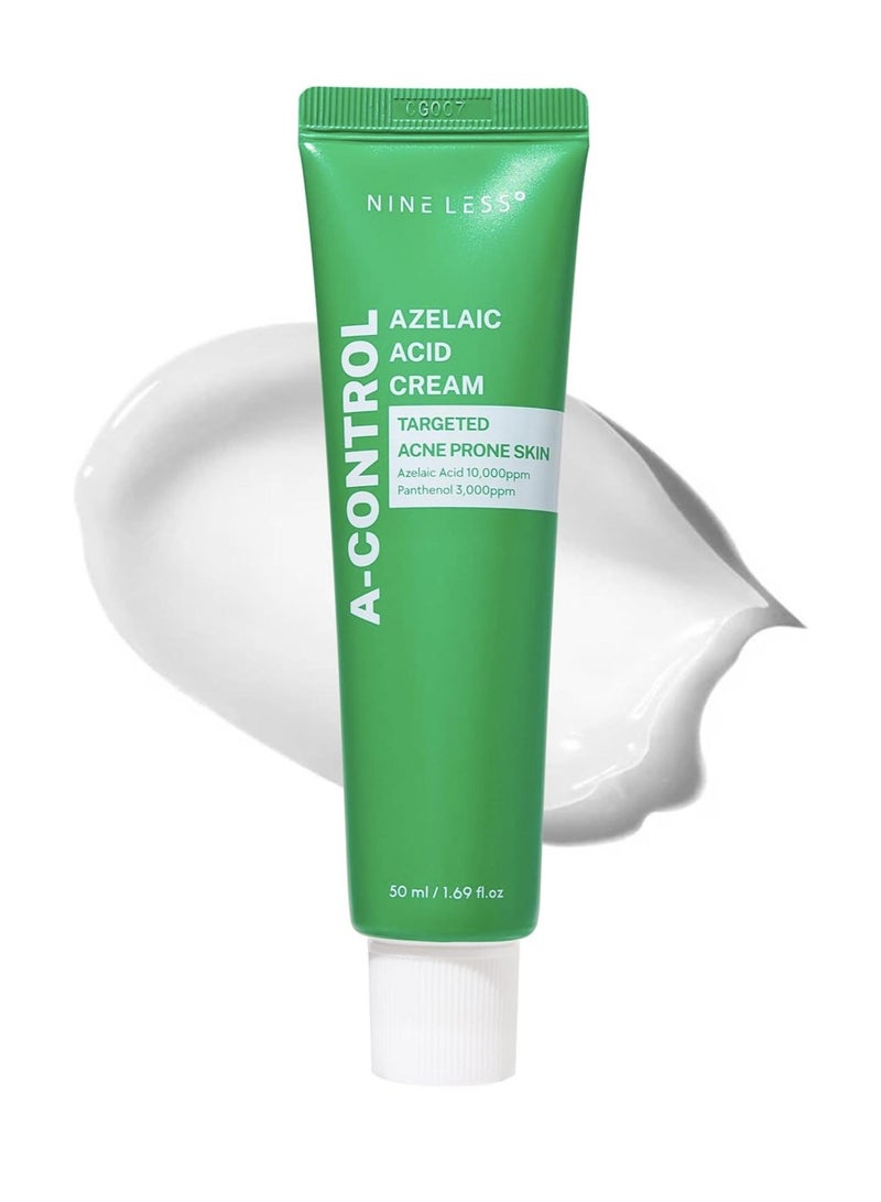 NINELESS A-Control Azelaic Acid Cream – Korean Blemish Clear Moisturizer for Face - Acne-Fighting & Hydrating for Clearer Skin - Blemish Relief, Soothing Recovery, 1.69oz. - Image 1